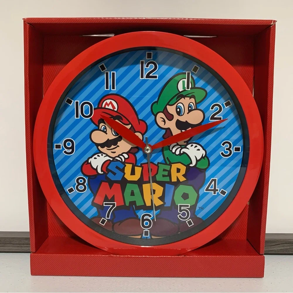 Nintendo Super Mario Bros. Mario & Luigi Analog Wall Clock-NIB